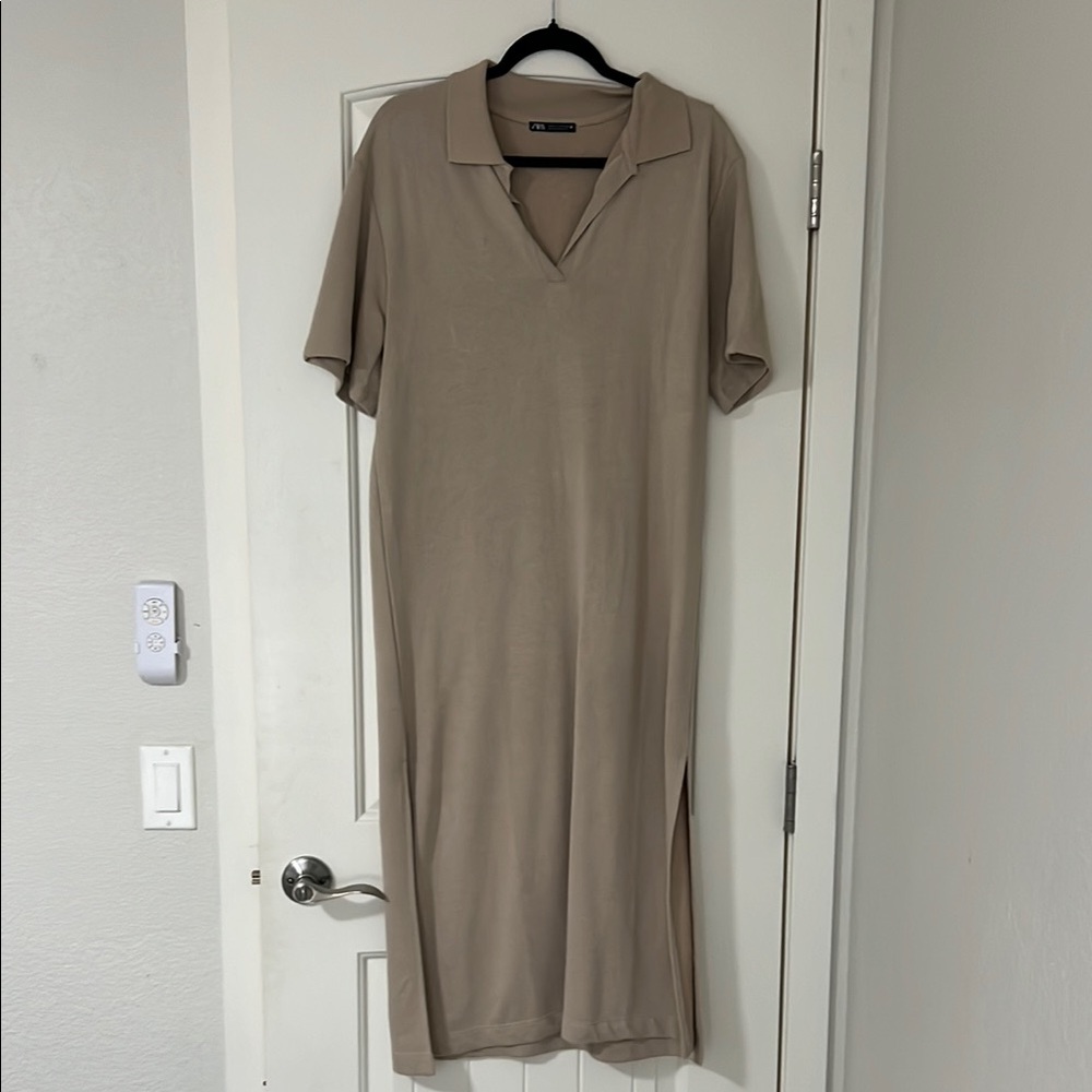 Zara Tan Polo Dress